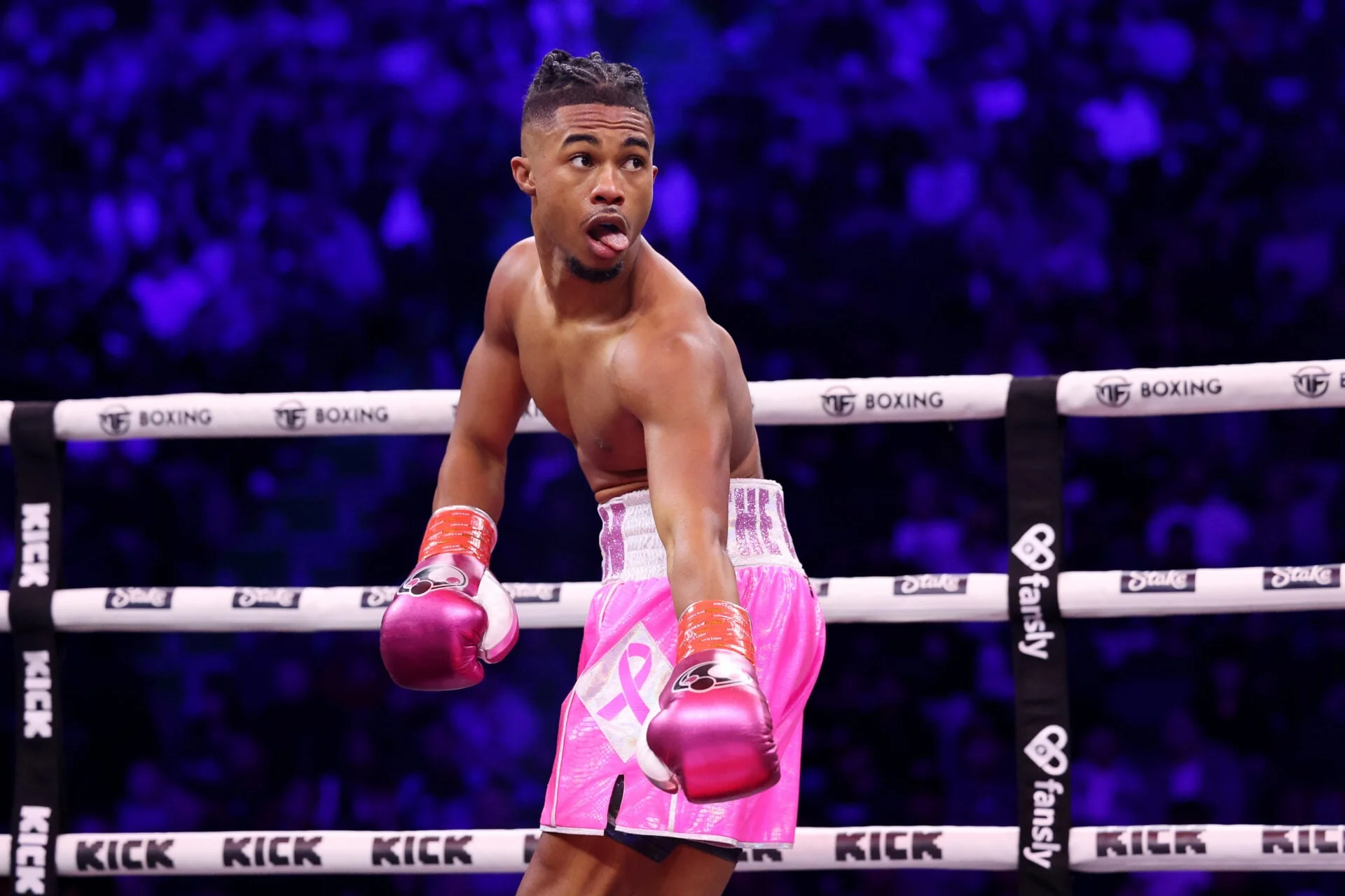 Deen The Great celebrating a boxing victory