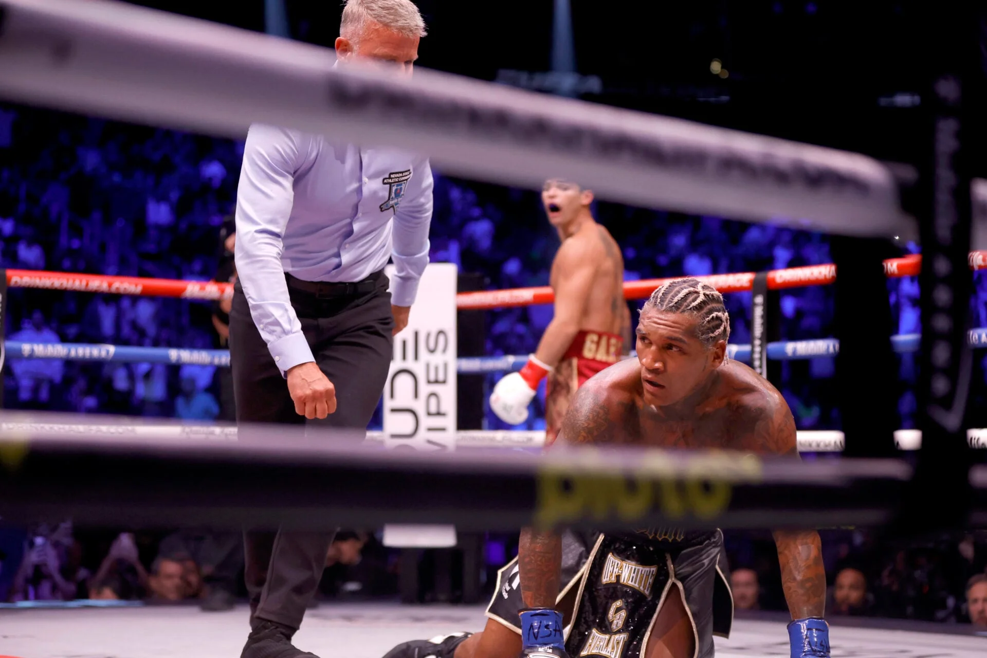 Conor Benn after being knocked down by Ryan Garcia