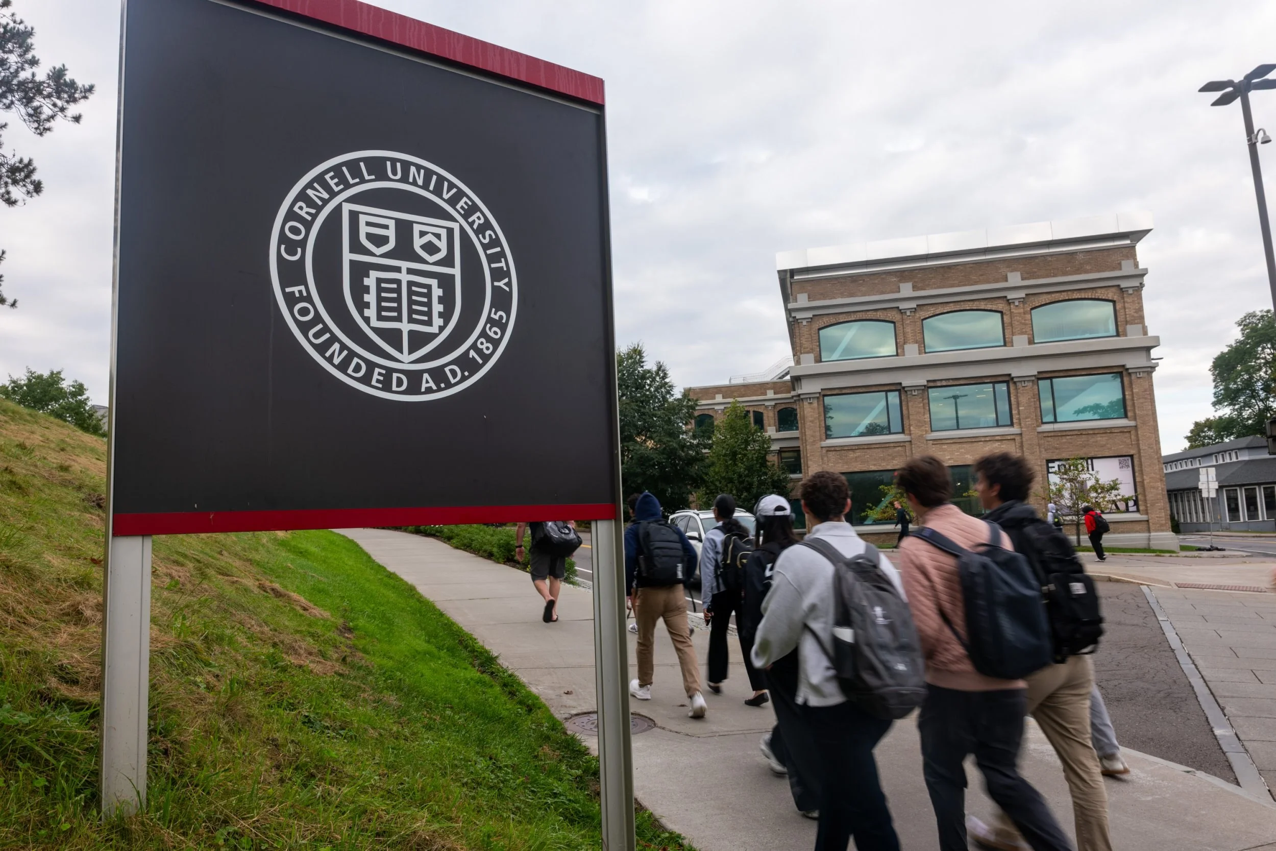 ITHACA, NEW YORK - SEPTEMBER 30: Students walk on the campus of Cornell University a day after on September 30, 2026, in Ithaca, New York. A New York state attorney general has announced a review of the school???s initial response to allegations from a former Cornell University student about being raped at a campus fraternity in 2024. The student, who is only being identified as Jane Doe, has alleged she was drugged and gang-raped inside the Chi Phi frat house on the night of October 19, 2024 house in 2024. (Photo by Spencer Platt/Getty Images)
