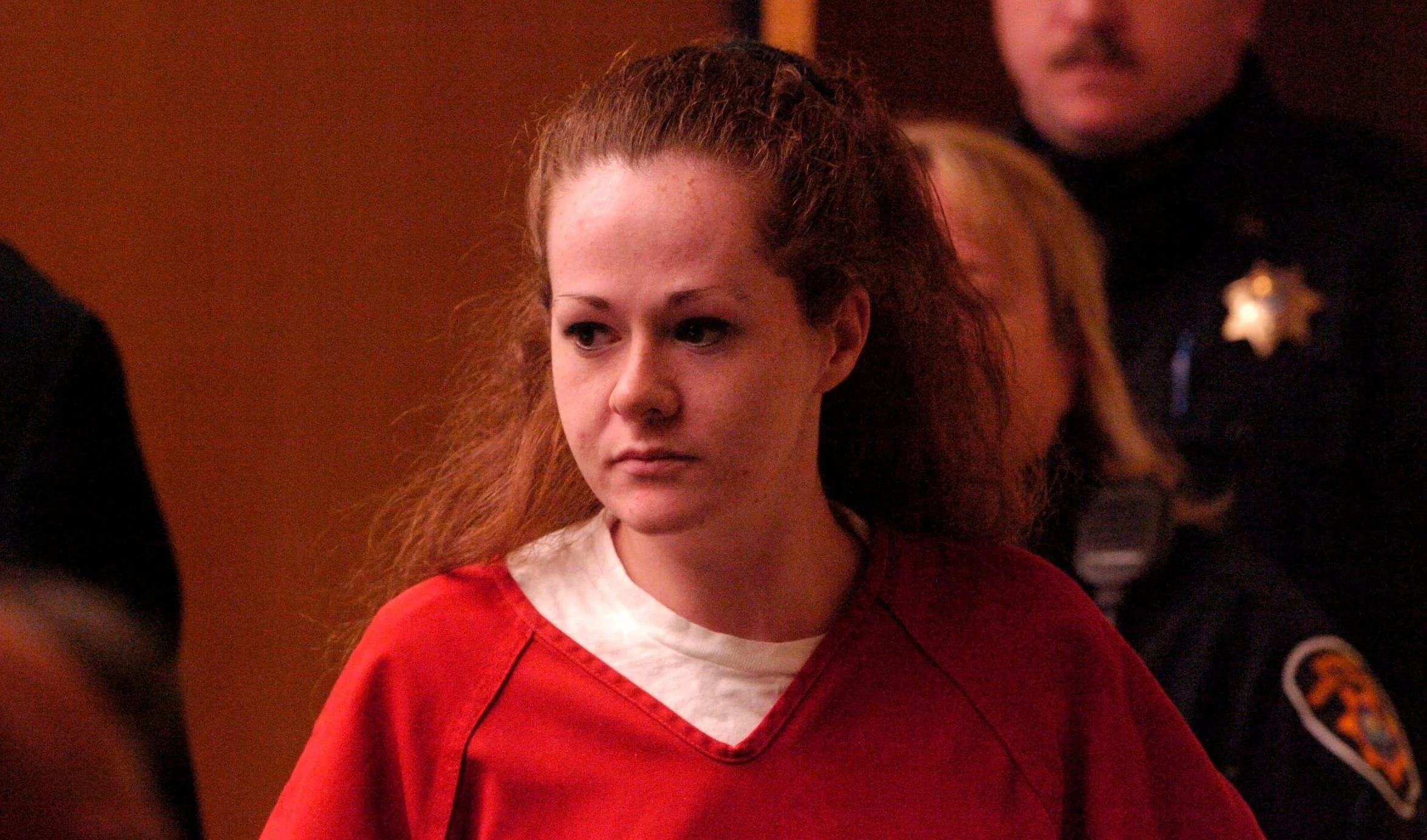 Death row inmate Christa Pike entering court on December 4, 2007.